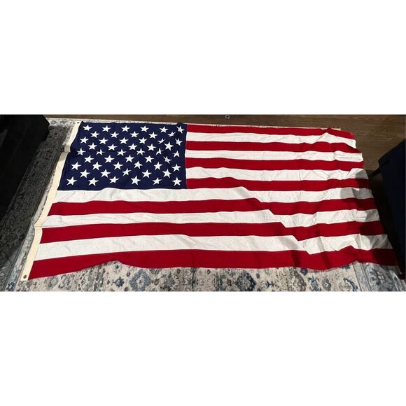 #5 Valley Forge Best Cotton 50 Star 58”x 108' Cotton Sewn American Flag Made USA - Picture 2 of 7